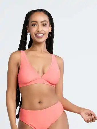 Walmart Time and Tru Women's and Women's Plus Scalloped Bikini Top, Sizes S-3X offer
