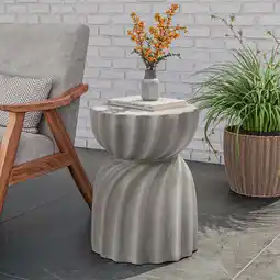 Walmart COSIEST Outdoor Concrete Side Table,Lightweight 18.7 H Accent Table in Graphite Gray for Patio offer