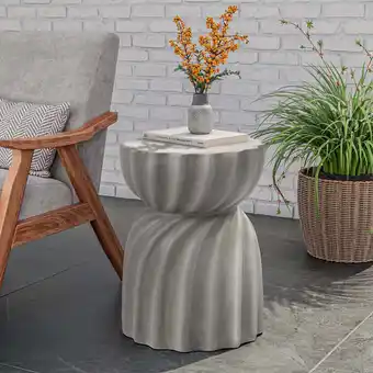 Walmart COSIEST Outdoor Concrete Side Table,Lightweight 18.7 H Accent Table in Graphite Gray for Patio offer