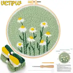 Walmart Punch Needle Embroidery Starter Kits with Pattern for Kids Adults Beginners - Flower offer