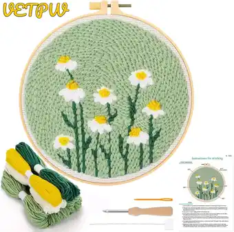 Walmart Punch Needle Embroidery Starter Kits with Pattern for Kids Adults Beginners - Flower offer