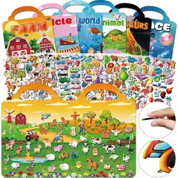 Walmart 6Set Reusable Sticker Books for kids 1-3 2-4 Years,3D Puffy Stickers Books for Toddlers Boy and Girl offer