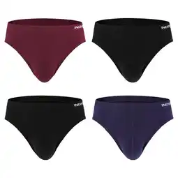 Walmart INNERSY Men's Underwear Briefs Soft Comfy Underwear Pack of 4 (L, Black/Burgundy/Dark Indigo) offer