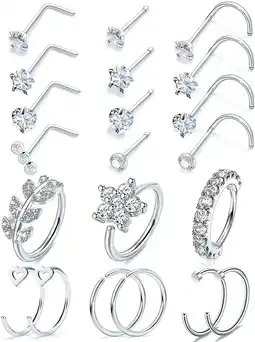 Walmart Briana Williams 20G Nose Rings for Women Surgical Steel Nose Piercing Jewelry Hoop Nose Ring offer
