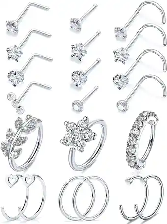 Walmart Briana Williams 20G Nose Rings for Women Surgical Steel Nose Piercing Jewelry Hoop Nose Ring offer