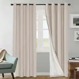Walmart H.VERSAILTEX Contemporary Linen 100% Blackout Grommet Curtain Sets, Natural, 52 x 84, 2 Panels offer