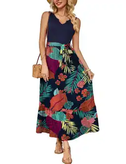 Walmart a.Jesdani Women Casual Dresses Sleeveless Ribbed Loose Long Maxi Dresses with Pockets S-XXL offer