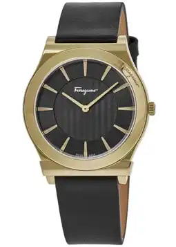 Walmart Salvatore Ferragamo 1898 Slim Black Dial Leather Strap Men's Watch SFPE00219 offer