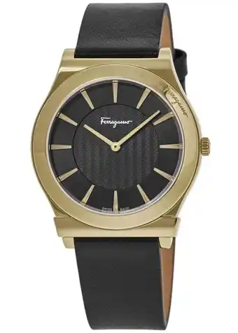 Walmart Salvatore Ferragamo 1898 Slim Black Dial Leather Strap Men's Watch SFPE00219 offer