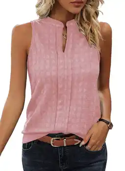 Walmart Eytino Womens Tank Tops V Neck Loose Fit Basic Tank Workout Casual Summer Sleeveless Tank Pink S-2XL offer