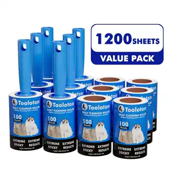 Walmart Tooloton Extra Sticky Lint Roller, 1200 Sheets, 12 Pack offer