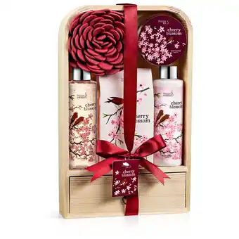 Walmart Freida and Joe Luxury Gift Baskets Elegant Modern Cherry Blossom 6pc Bath and Body Gift Set offer