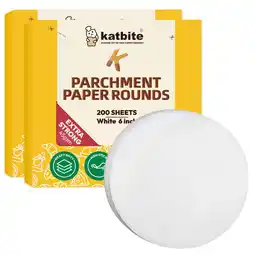 Walmart Katbite 6-Inch Round Parchment Paper, 400 Count (2 Packs of 200), Non-Stick Baking Paper offer