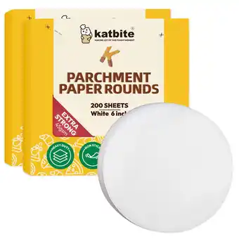 Walmart Katbite 6-Inch Round Parchment Paper, 400 Count (2 Packs of 200), Non-Stick Baking Paper offer