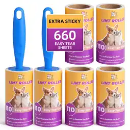 Walmart ORDORA Extra Sticky Lint Roller 6 Pack, 660 Sheets Total offer