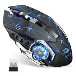 Walmart Uiosmuph Wireless Mouse Rechargeable Silent LED Computer Gaming Mouse with USB Receiver offer