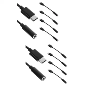 Walmart Set of 2 USB C Typec Adapter Audio Adapter for Type-C 11.00X0.80X0.80CM Black offer