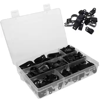 Walmart unbranded 200 Pcs Wire Clips Black Plastic Nylon Type Cable Management Card offer