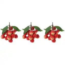 Walmart 3 Bunches Realistic Fruit Simulation Fruit Model Restaurant Fruit Litchi Decoration offer