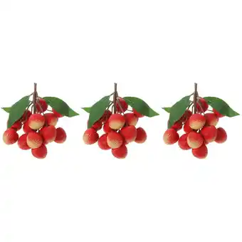 Walmart 3 Bunches Realistic Fruit Simulation Fruit Model Restaurant Fruit Litchi Decoration offer
