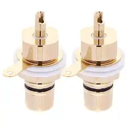 Walmart unbranded 2 Pcs Welding Adapter Pure Copper with Step Rca Female Seat Chassis Panel Mount offer