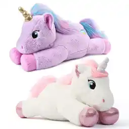 Walmart LotFancy 2 Pcs 12 Unicorn Stuffed Animal Plush Toys Gifts for Kids, Girls, Purple and White offer