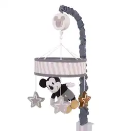 Walmart Disney Love Mickey Gray and White Plush Musical Mobile offer