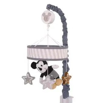 Walmart Disney Love Mickey Gray and White Plush Musical Mobile offer