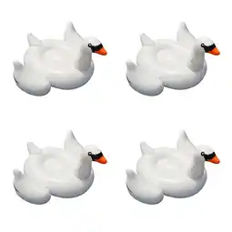 Walmart 4-Pack Swimline Giant Inflatable Ride-On 75-Inch Swan Floats | 4 x 90621 offer