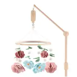 Walmart The Peanutshell Wildflower Baby Musical Wooden Crib Mobile offer