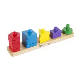 Walmart Melissa & Doug Stack and Sort Board - Wooden Educational Toy With 15 Solid Wood Pieces offer