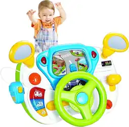 Walmart Toddler Steering Wheel Toy, Turn and Learn Driver Toy with Light and Sound, Role-Play Toy for Baby offer