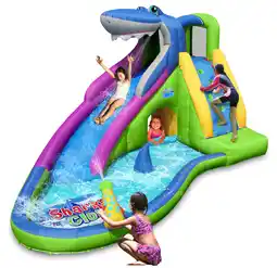 Walmart ACTION AIR Inflatable Water Slide, 15' Shark Bounce House with Water Gun and Splash Pool offer