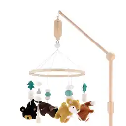 Walmart The Peanutshell Western Woods Baby Musical Wooden Crib Mobile offer