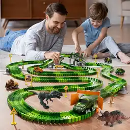 Walmart Lucky Doug Dinosaur Toys Race Car Track, 169 Pcs Vehicles Playset for Toddlers Ages 3-8 offer