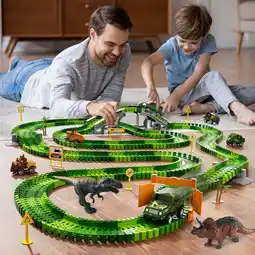 Walmart Lucky Doug Dinosaur Toys Race Car Track, 169 Pcs Vehicles Playset for Toddlers Ages 3-8 offer