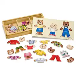 Walmart Melissa & Doug Mix 'n Match Wooden Bear Family Dress-Up Puzzle With Storage Case (45 pcs) offer
