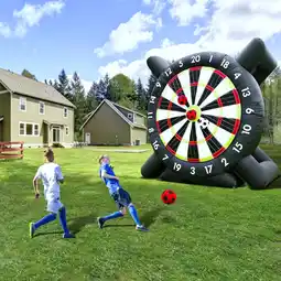 Walmart Relunch 10FT Giant Outdoor Inflatable Soccer Golf Darts Board w/8pcs Balls & Blower offer