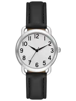 Walmart Time and Tru Women's Silver Tone Textured Dial Watch offer