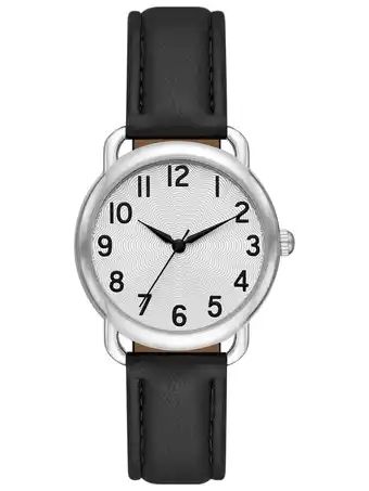 Walmart Time and Tru Women's Silver Tone Textured Dial Watch offer