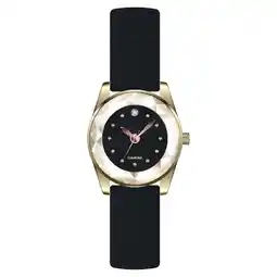 Walmart Time and Tru Women's Adult Gold Tone Cushion Case Watch with Faceted Bezel offer