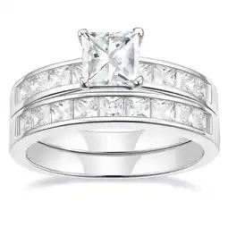 Walmart SFTING 1.2ct Engagement Rings for Women Bridal Set Cubic Zirconia Wedding Rings Band Set Size 7 offer