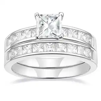 Walmart SFTING 1.2ct Engagement Rings for Women Bridal Set Cubic Zirconia Wedding Rings Band Set Size 7 offer