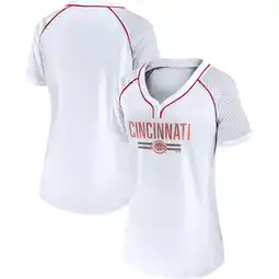 Walmart Women's Fanatics White Cincinnati Reds Play Calling Raglan V-Neck T-Shirt offer