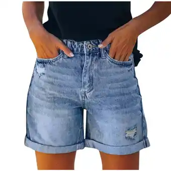 Walmart Shorts Womens Clearance Fashion Womens Pocket Jeans Pants Female Hole Bottom Sexy Casual Shorts offer