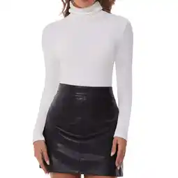 Walmart Joyshaper Women's Turtleneck Long Sleeve T-Shirt Basic Solid Color Slim Fit Top offer