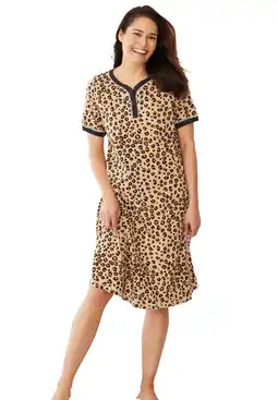 Walmart Dreams & Co. Plus Size Short Henley Sleepshirt offer