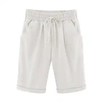 Walmart Aofany Plus Size Womens Summer Shorts Cotton Linen Pants Casual Shorts On Clearance offer