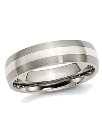 Walmart Mens Chisel 6mm Comfort Fit Satin Titanium Wedding Band Ring with Sterling Silver Inlay offer