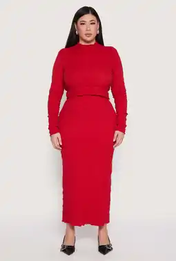 Walmart Womens Plus Size Almost Famous Textured Knit Maxi Skirt offer